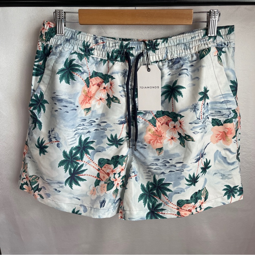 7 Diamonds Printed Swim Shorts NWT